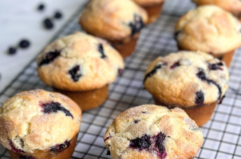 Easy Lemon Blueberry Muffins Recipe (One-Bowl)